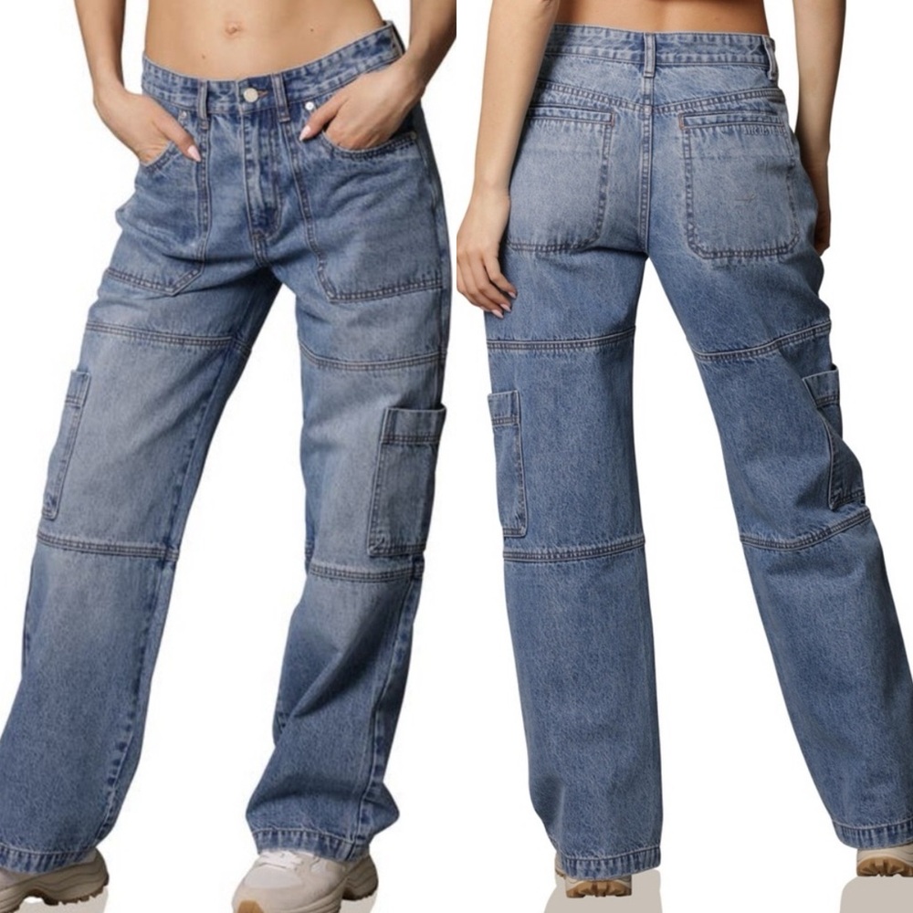 AVEC LES FILLES High Waist Cargo Jeans size 27